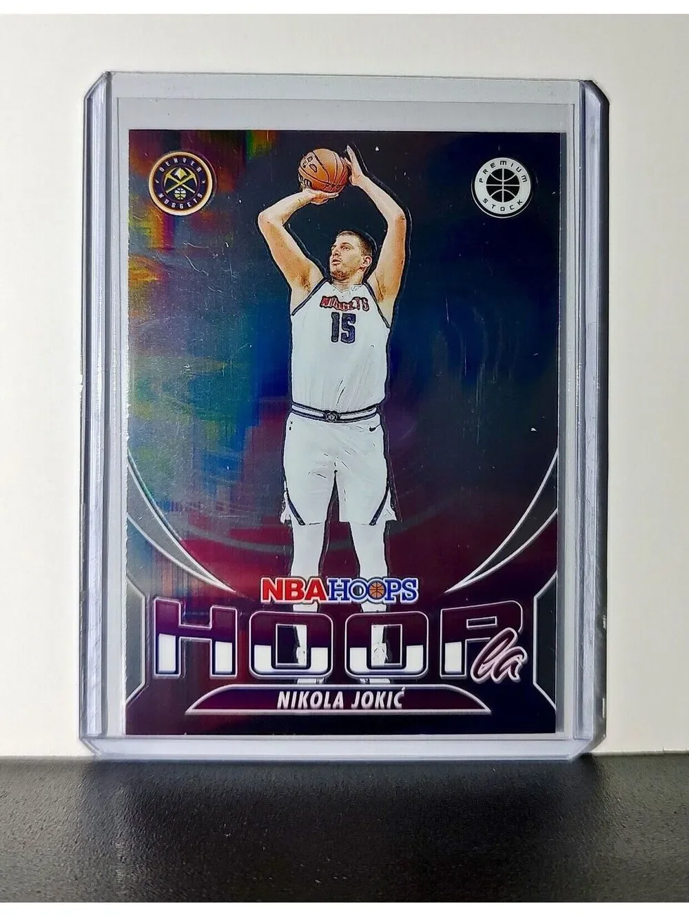 Nikola Jokic 2023-24 Panini Premium Stock NBA Hoops #6 Hoopla Card Nuggets
